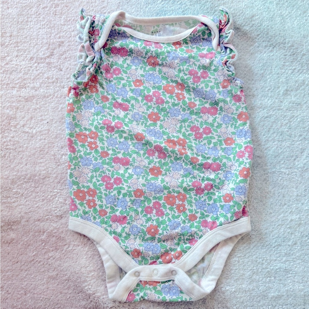 Baby Gap Sleeveless Floral Onesie - Size 6-12 Months